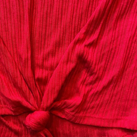 Red Cropped Tank Top with Wicking Technology - Picture 5 of 5